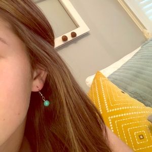 Tiny blue dangle earrings